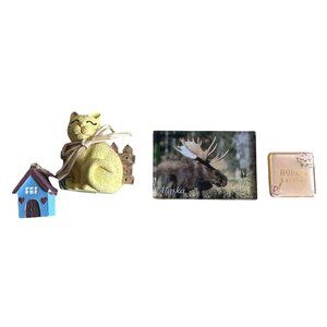 Vtg Refrigerator Magnets Kitty & House Alaska Moose and HOPE